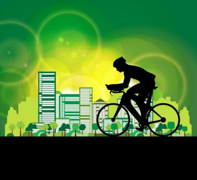 Fototapete Fahrrad und grüner Hintergrund