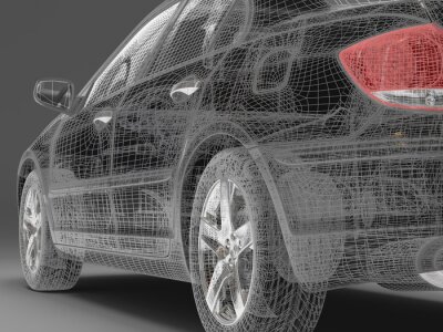 Fototapete Fahrzeugkonstruktion 3D
