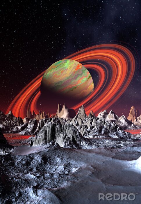 Fototapete Fantasy-Grafiken mit Saturn