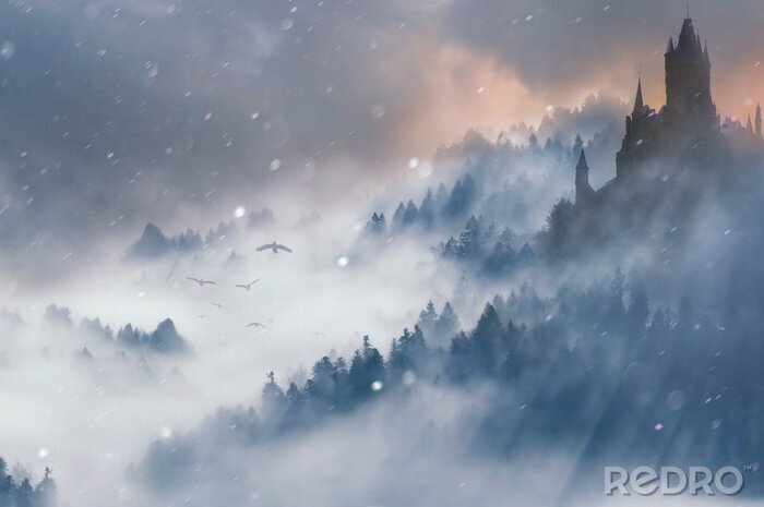 Fototapete Fantasy Schloss im Winter