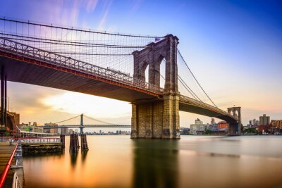 Fototapete Farbenfrohe Ansicht der Brooklyn Bridge