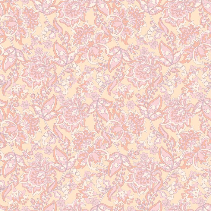 Fototapete Farbenfrohe orientalische Blumen