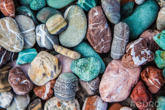 Fototapete Farbenfrohe Steine aus Meer