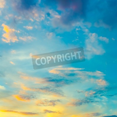 Fototapete Farbenfroher Himmel mit Wolken