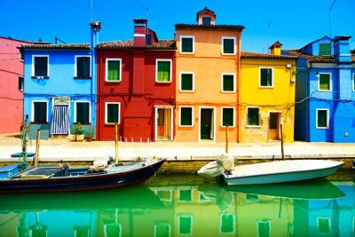 Fototapete Farbenreiche Häuser am Kanal