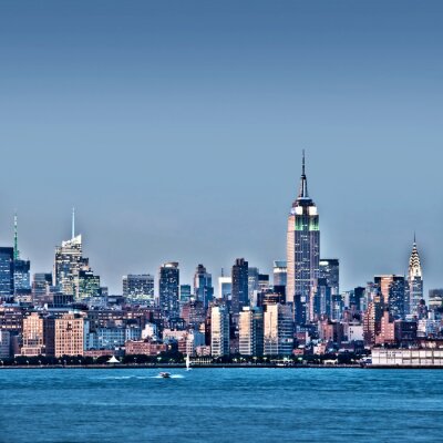 Fototapete Farbgesättigtes Panorama von Manhattan
