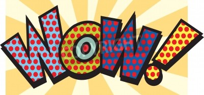 Fototapete Farbige Inschrift wow