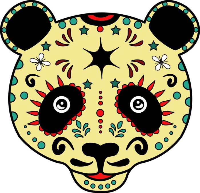 Fototapete Farbiger pandakopf