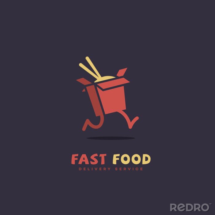 Fototapete Fast-Food-Logo mit Pommes Frites