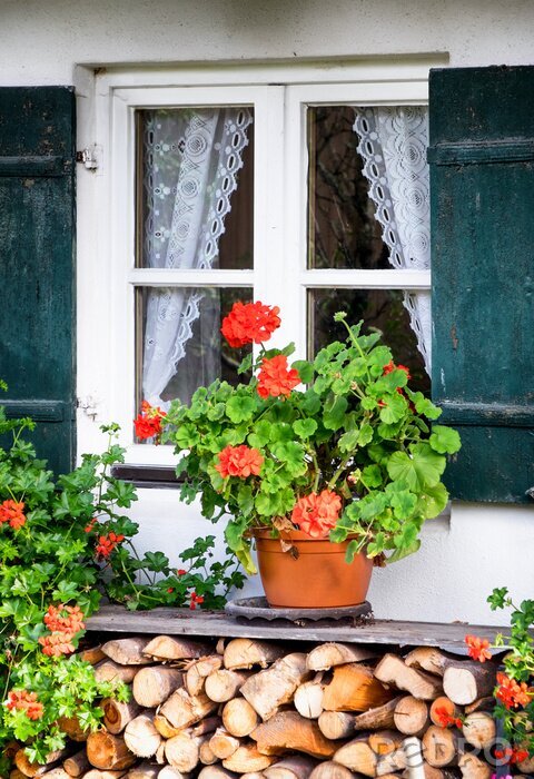 Fototapete Fenster am landhaus