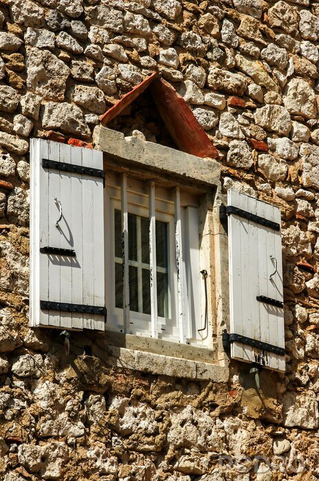 Fototapete Fenster am steinhaus