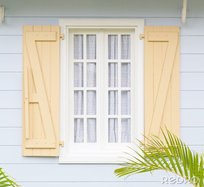 Fototapete Fenster am strandhaus