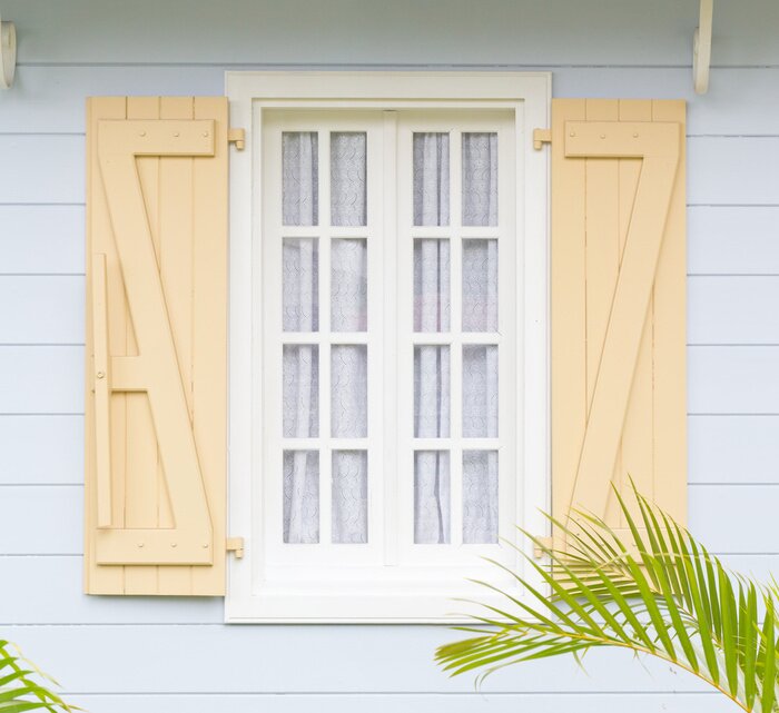 Fototapete Fenster am strandhaus