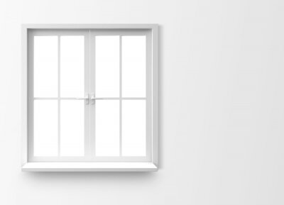 Fototapete Fenster auf weißem hintergrund