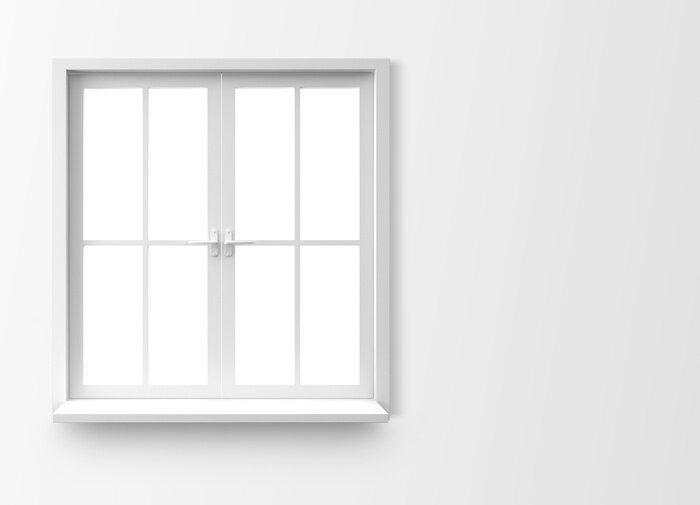 Fototapete Fenster auf weißem hintergrund