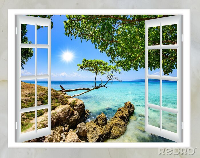 Fototapete Fenster aussicht strand