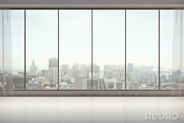Fototapete Fenster für ein nebliges Panorama