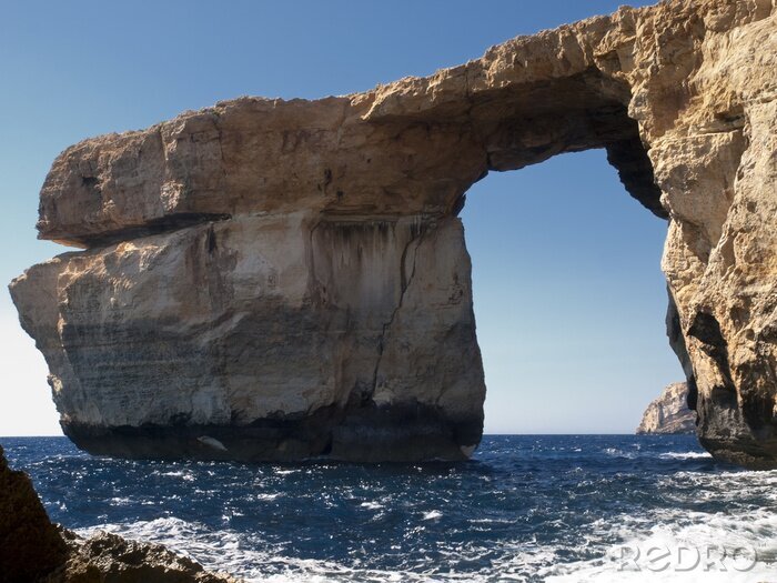 Fototapete Fenster in Felsen