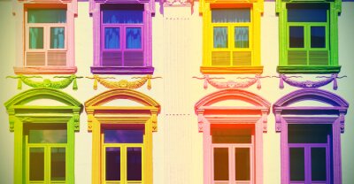 Fototapete Fenster in regenbogenfarben