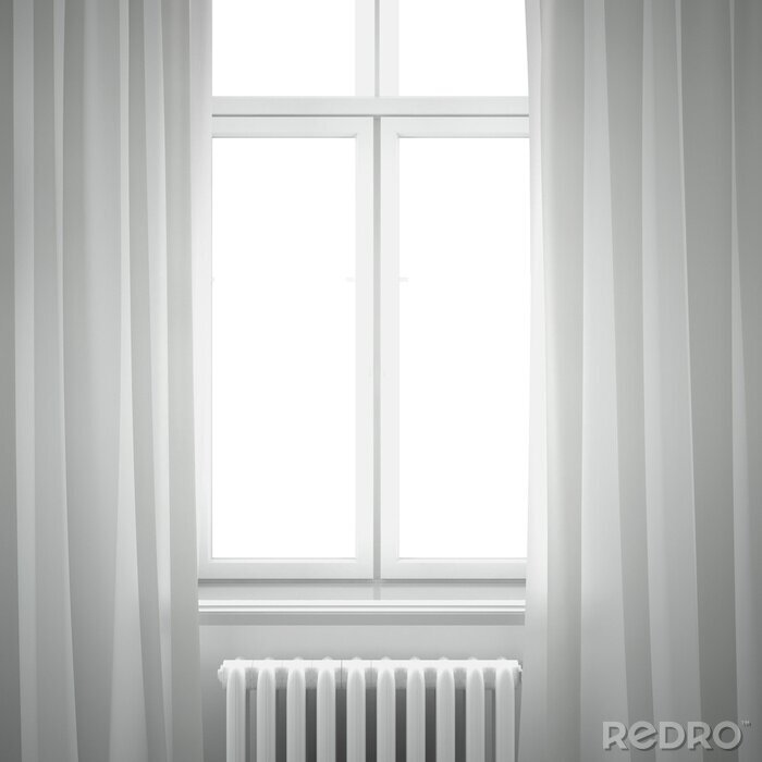 Fototapete Fenster mit vorhängen