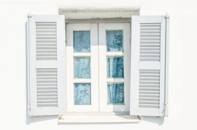 Fototapete Fenster mit weißem holz