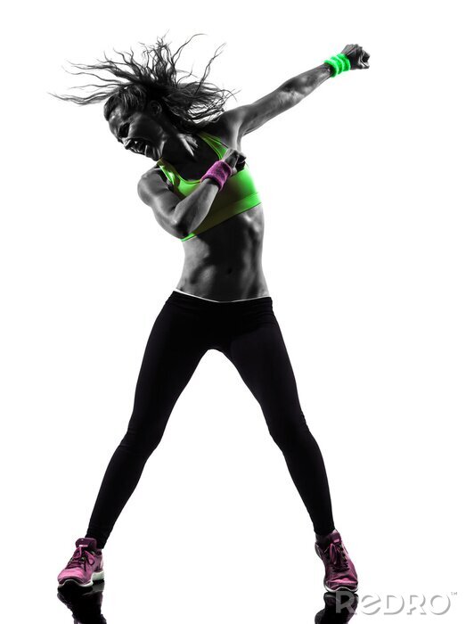 Fototapete Fitness Frau beim Zumba-Tanzen