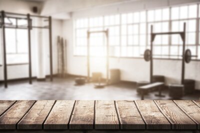 Fototapete Fitnessstudio im Vintage-Stil mit Gewichten