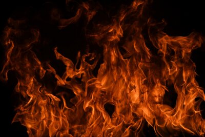 Fototapete Flammen des Feuers in Orangetönen