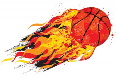 Flammender Basketball