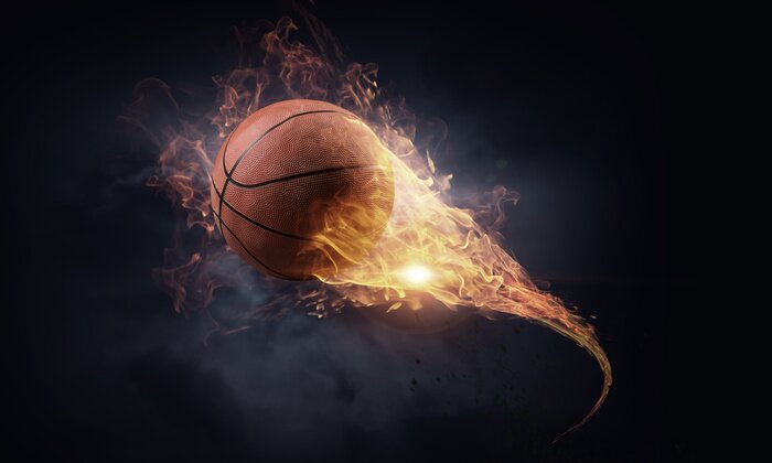 Fototapete Flammender Basketball