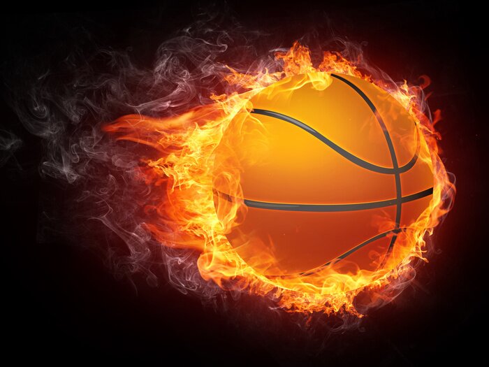 Fototapete Flammender Basketball