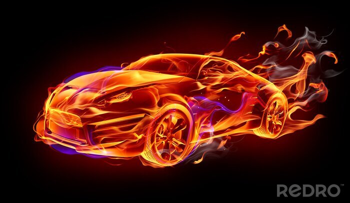 Fototapete Flammenwagen