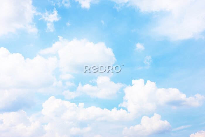 Fototapete Flauschige Wolken am blauen Himmel