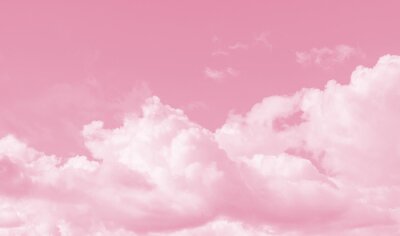 Fototapete Flauschige Wolken am rosa Himmel
