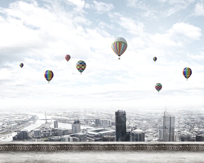 Fototapete Fliegende Ballons