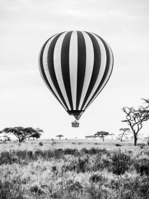 Fototapete Fliegender Ballon über der afrikanischen Savanne