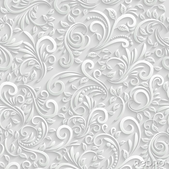 Fototapete Floral Seamless Background 3D