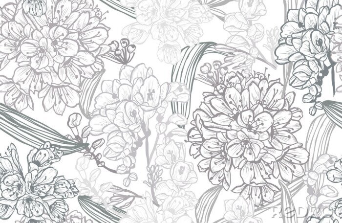 Fototapete floral seamless pattern
