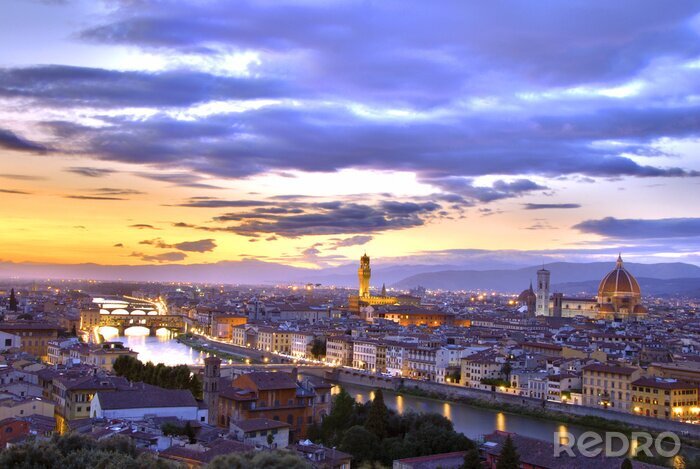 Fototapete Florenz vor dem Hintergrund der Berge