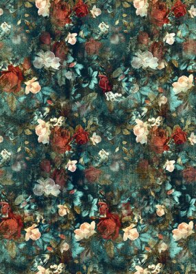 Flowers pattern.Silk scarf design, fashion textile. Background for the design and decoration of textiles. art abstract design, Seamless flower pattern