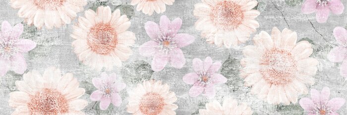 Fototapete Flowers Vintage repeating background, artwork floral antique pattern