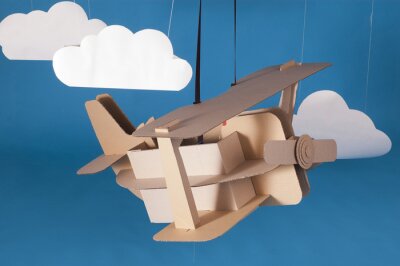 Fototapete Flugzeug aus Holz