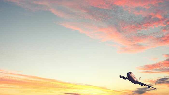 Fototapete Flugzeug blauer Himmel