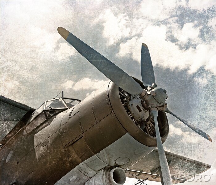 Fototapete Flugzeugpropeller von unten