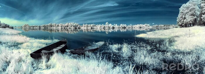 Fototapete Fluss im Winter