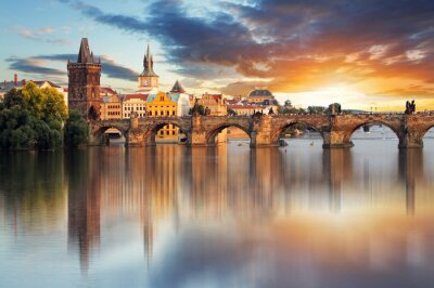 Fototapete Fluss in Prag