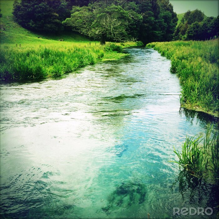 Fototapete Fluss mit türkisfarbenem Wasser