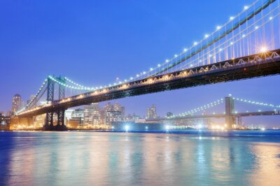 Fototapete Fluss und Brooklyn Bridge