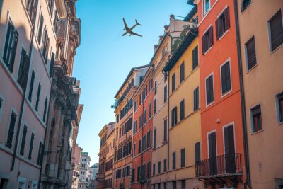 Fototapete Fluzgeug über Rom