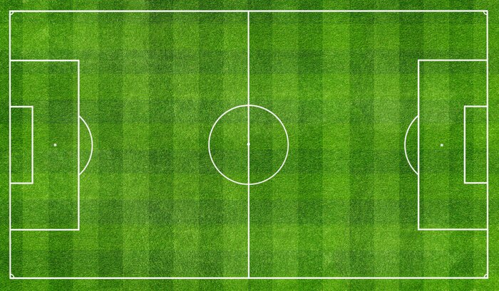 Fototapete football  field top view